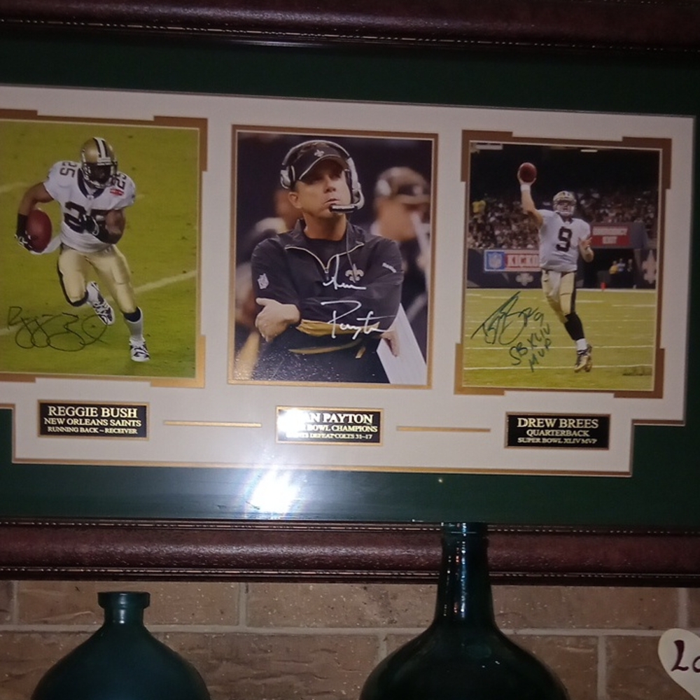 Framed New Orleans Saints Autographed Photo Collage